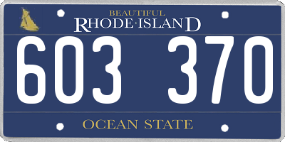 RI license plate 603370