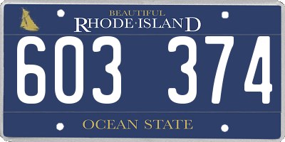 RI license plate 603374
