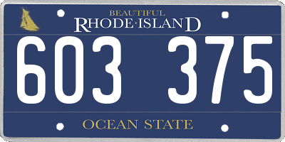 RI license plate 603375
