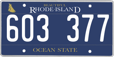 RI license plate 603377