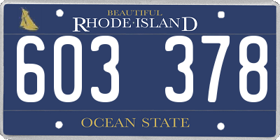 RI license plate 603378