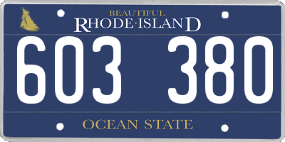 RI license plate 603380