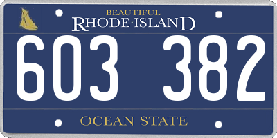 RI license plate 603382
