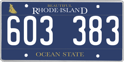 RI license plate 603383