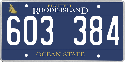 RI license plate 603384