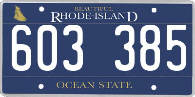 RI license plate 603385