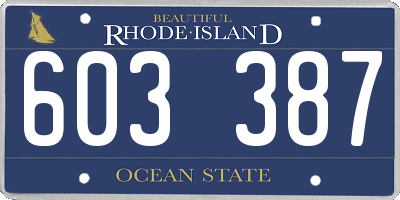 RI license plate 603387