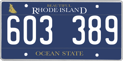 RI license plate 603389