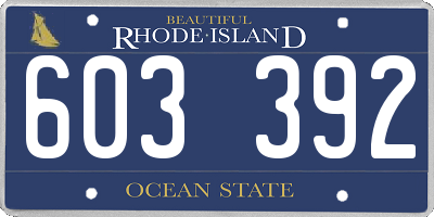 RI license plate 603392