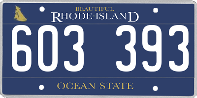 RI license plate 603393