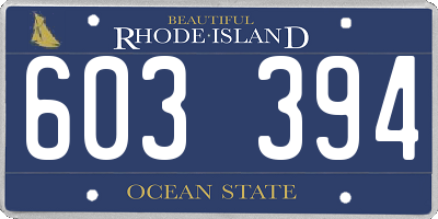 RI license plate 603394