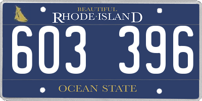 RI license plate 603396