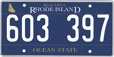 RI license plate 603397