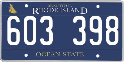RI license plate 603398