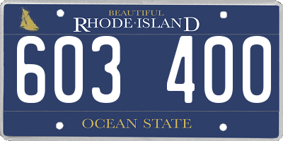 RI license plate 603400