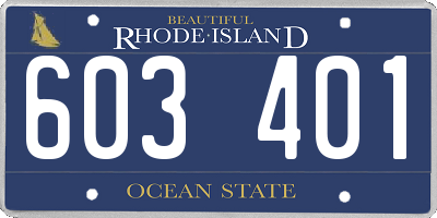RI license plate 603401
