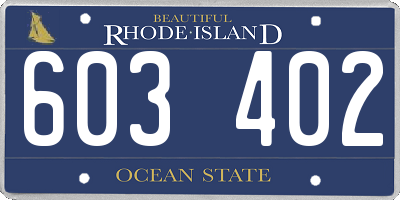 RI license plate 603402