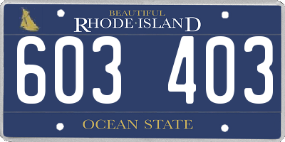RI license plate 603403