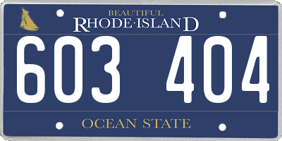 RI license plate 603404