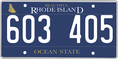 RI license plate 603405
