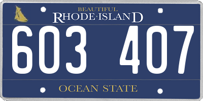 RI license plate 603407