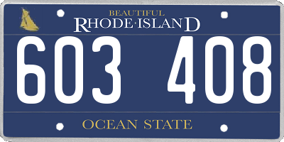 RI license plate 603408