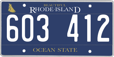 RI license plate 603412