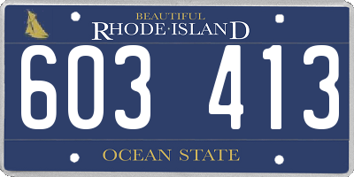 RI license plate 603413