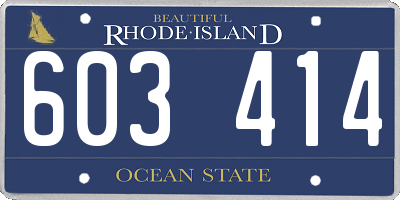 RI license plate 603414