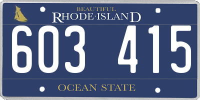 RI license plate 603415