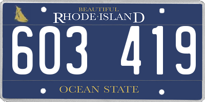 RI license plate 603419