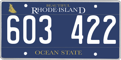 RI license plate 603422