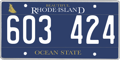 RI license plate 603424
