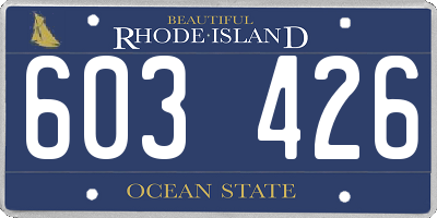 RI license plate 603426