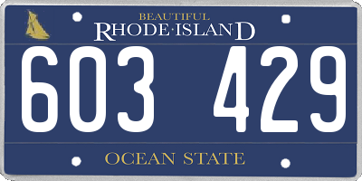 RI license plate 603429