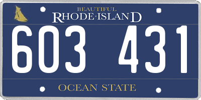 RI license plate 603431