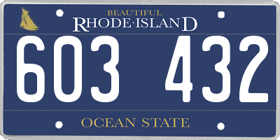 RI license plate 603432