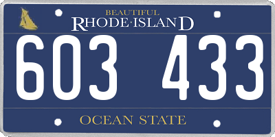 RI license plate 603433