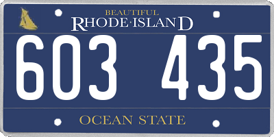 RI license plate 603435