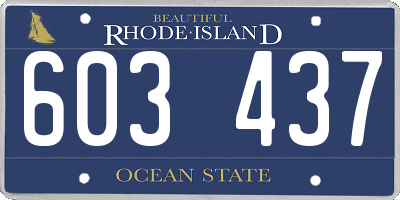 RI license plate 603437