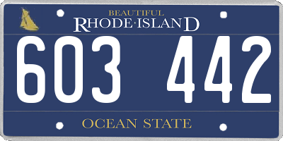 RI license plate 603442