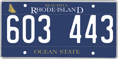 RI license plate 603443