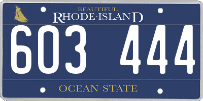 RI license plate 603444