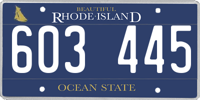 RI license plate 603445