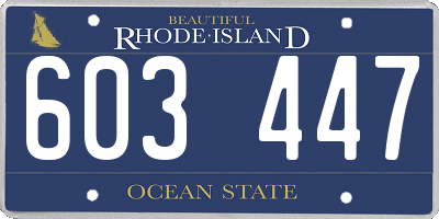 RI license plate 603447
