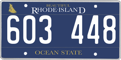 RI license plate 603448