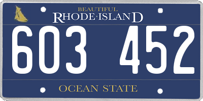 RI license plate 603452