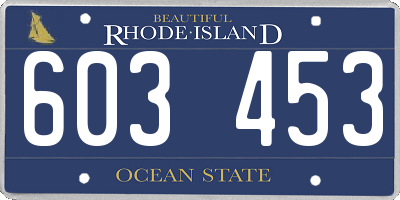 RI license plate 603453