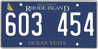 RI license plate 603454