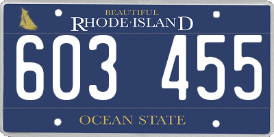 RI license plate 603455